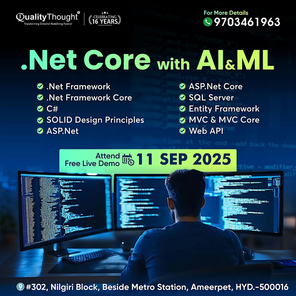 Free Live Demo on .NET Core with AI & ML Training by Quality Thought