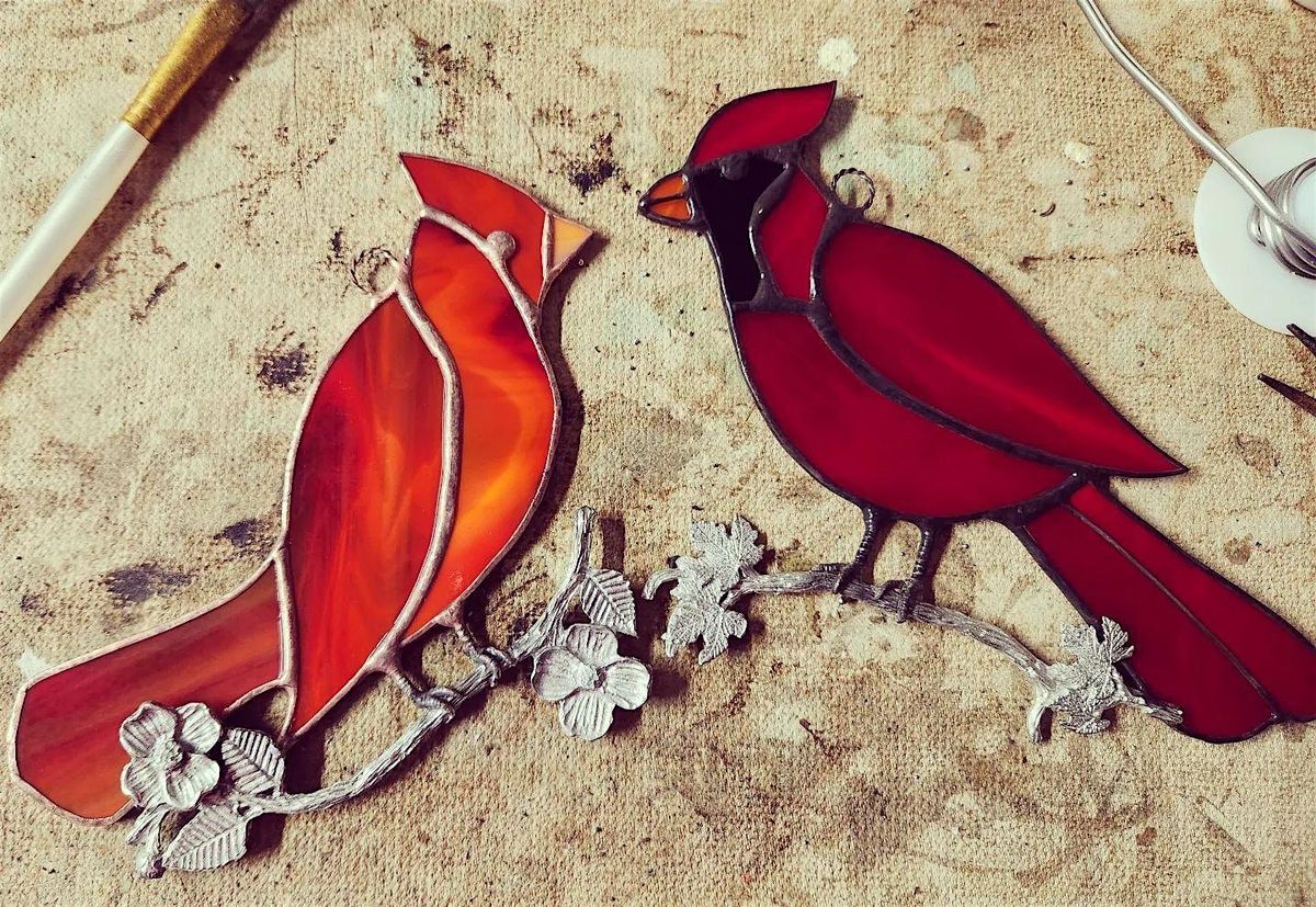 Spiral Arts Studio Beginner Stained Glass Cardinal Art Class