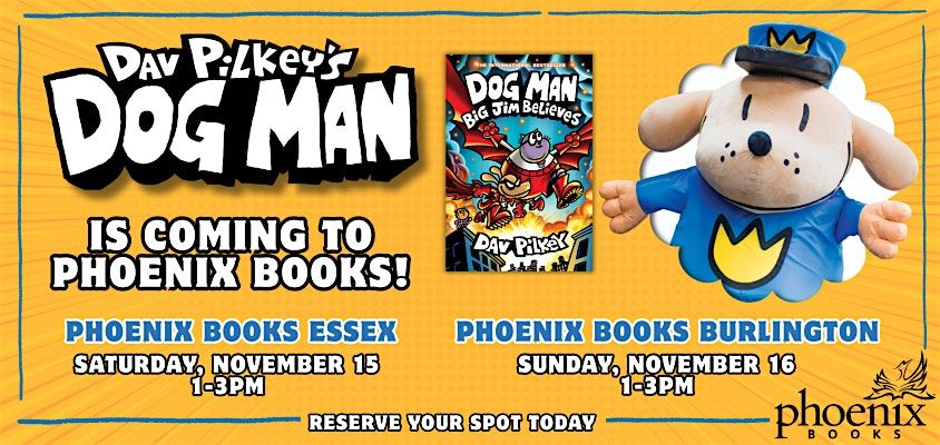 Meet DOG MAN at Phoenix Books Essex!