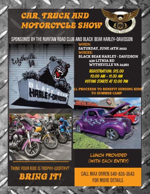 CAR TRUCK AND MOTORCYCLE SHOW | Black Bear Harley-Davidson, Wytheville ...