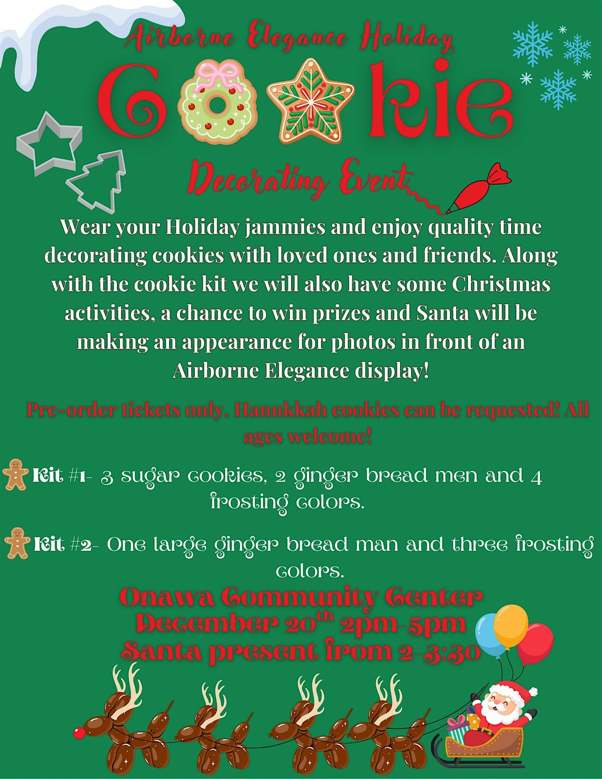 Airborne Elegance Holiday Cookie Decorating Event