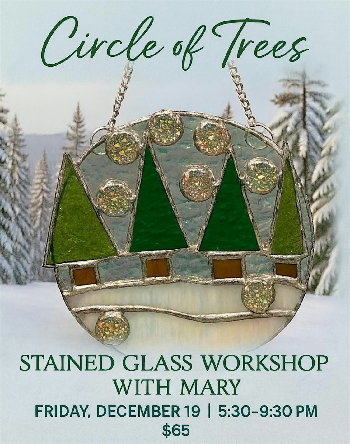 Stained Glass Circle of Trees