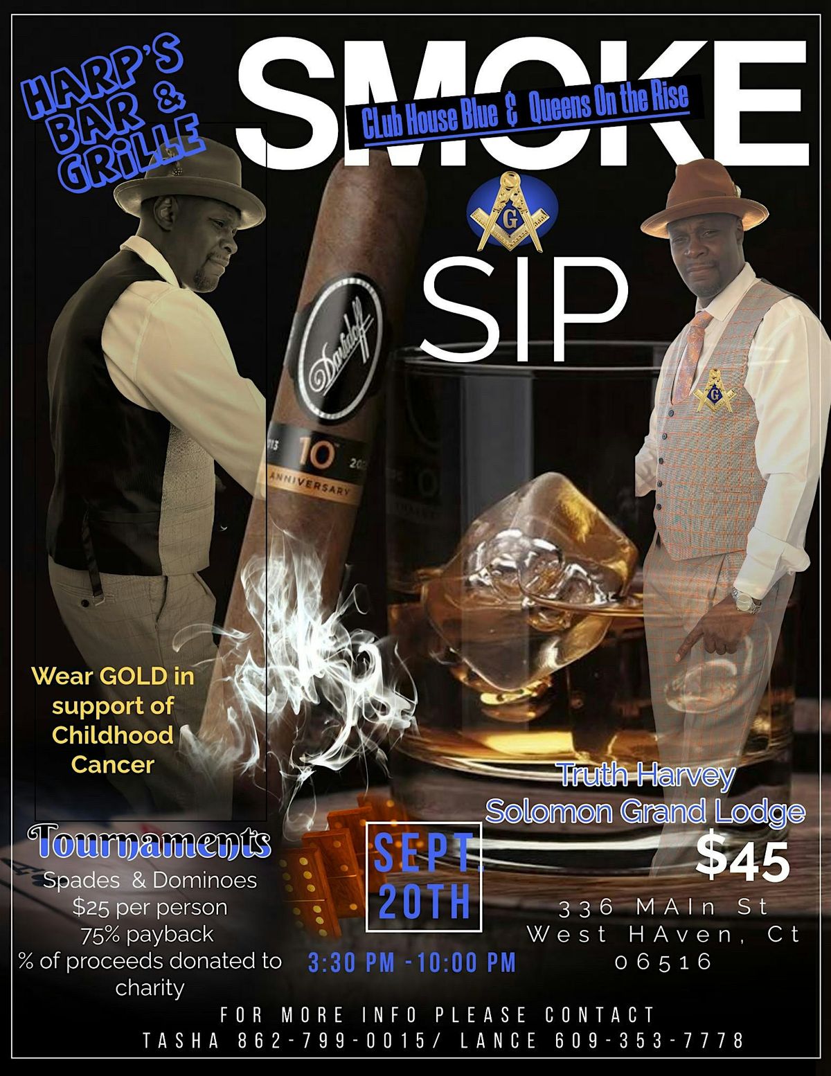 A Smoke & Sip at Harps Bar & Grille by Club House Blue & Queens on the Rise