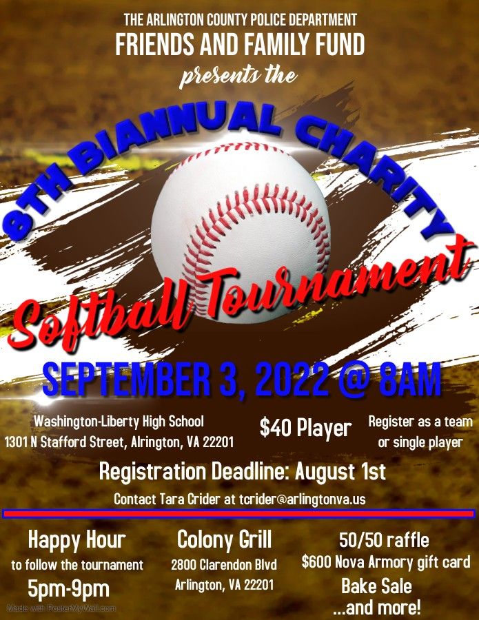 Charity Softball Tournament 1301 N Stafford St, Arlington, VA 22201
