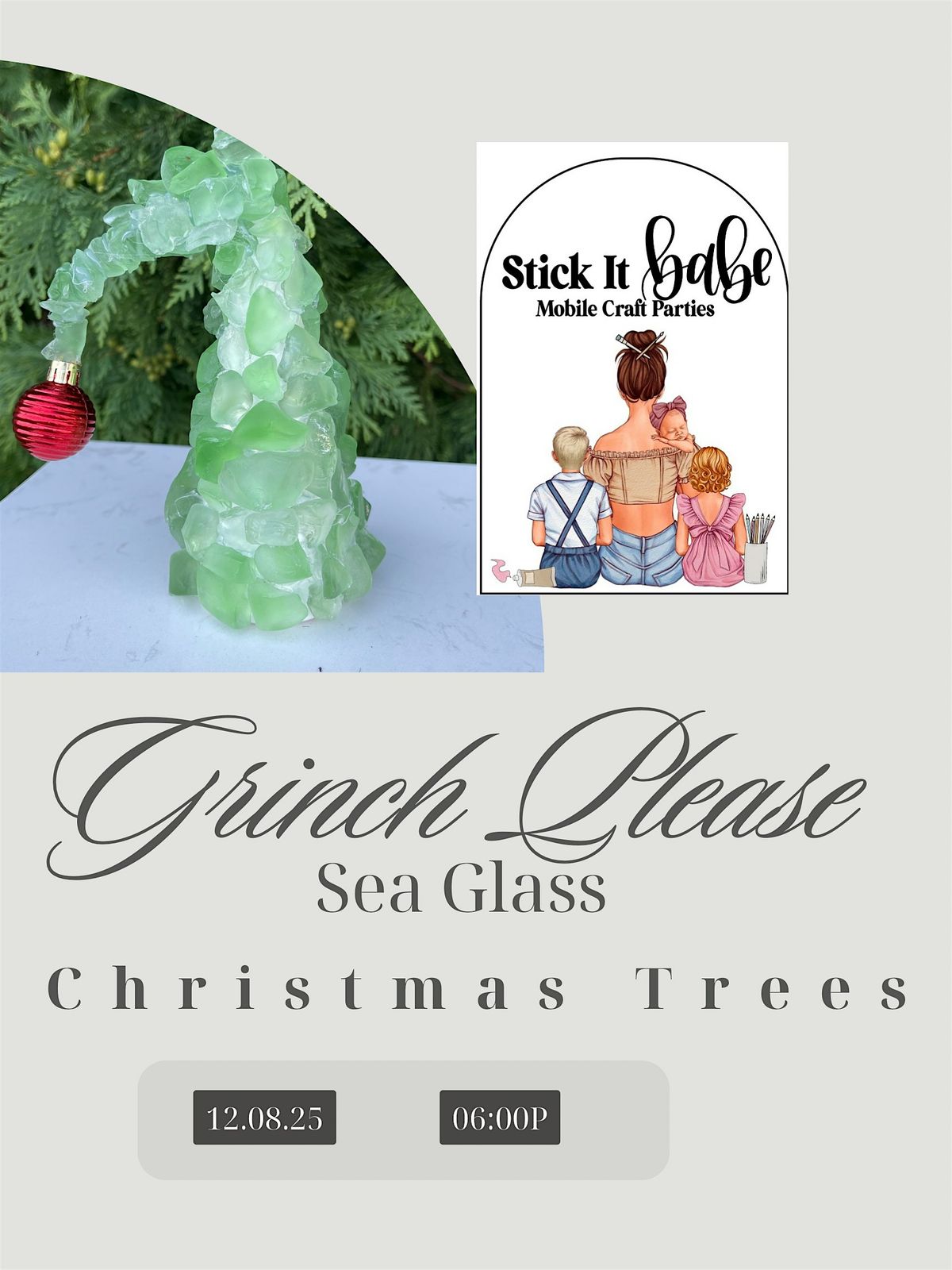 Grinch Please Sea Glass Christmas Tree Workshop