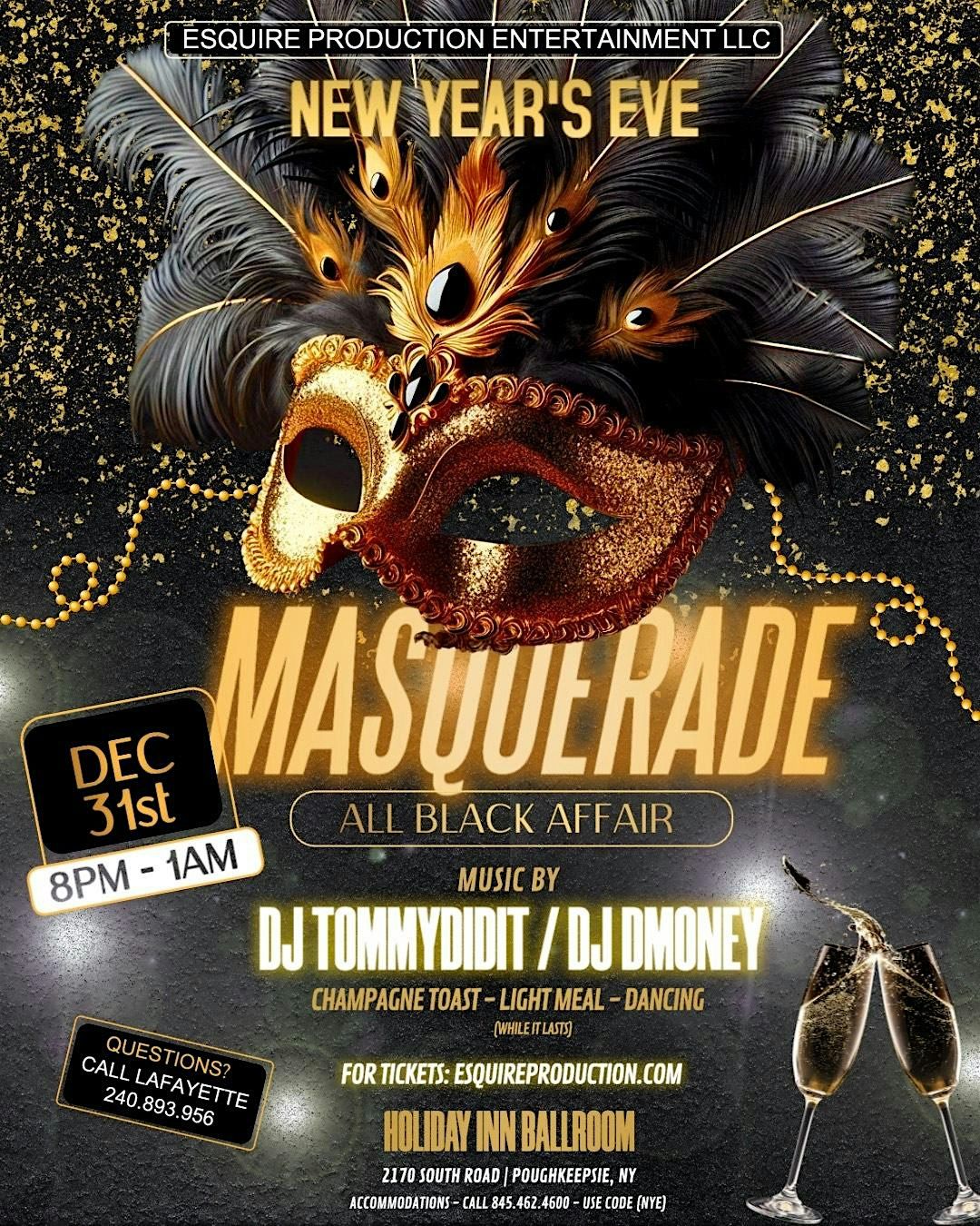 ALL BLACK MASQUERAGE NYE PARTY
