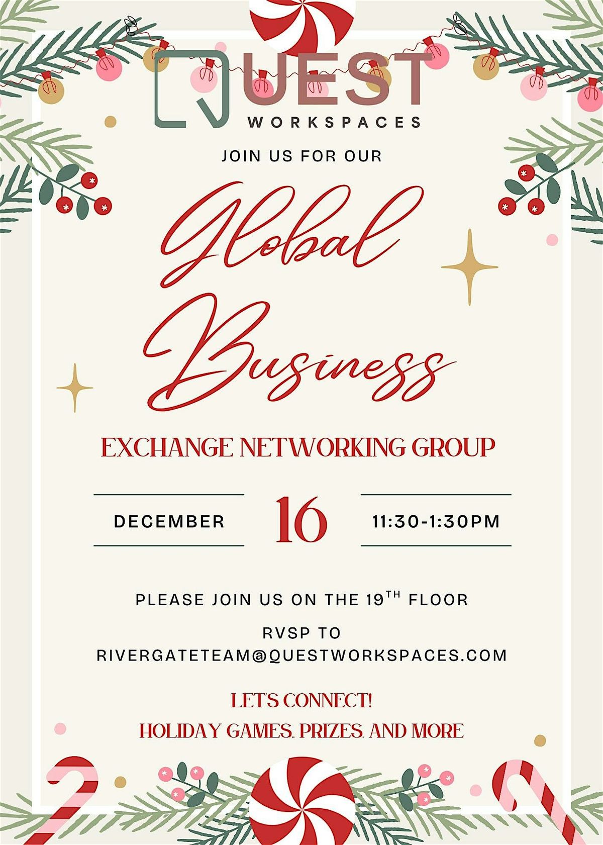 CHRISTMAS NETWORKING EVENT AT QUEST WORKSPACES