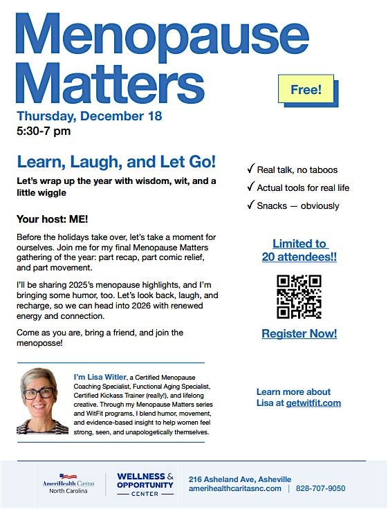 Join ACNC for MENOPAUSE MATTERS: Real talk. Real support. Real community.