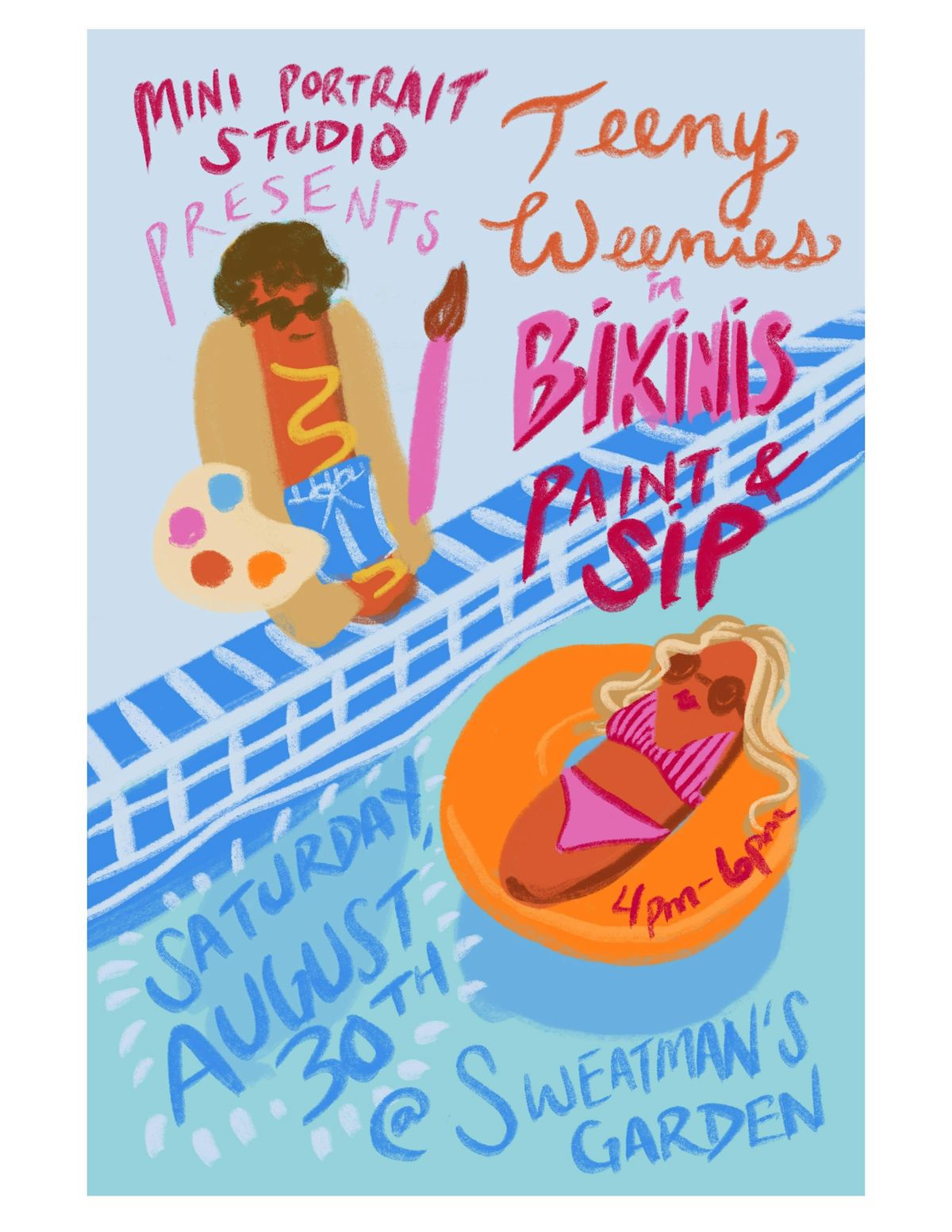 Teeny Weenies in Bikinis Paint and Sip