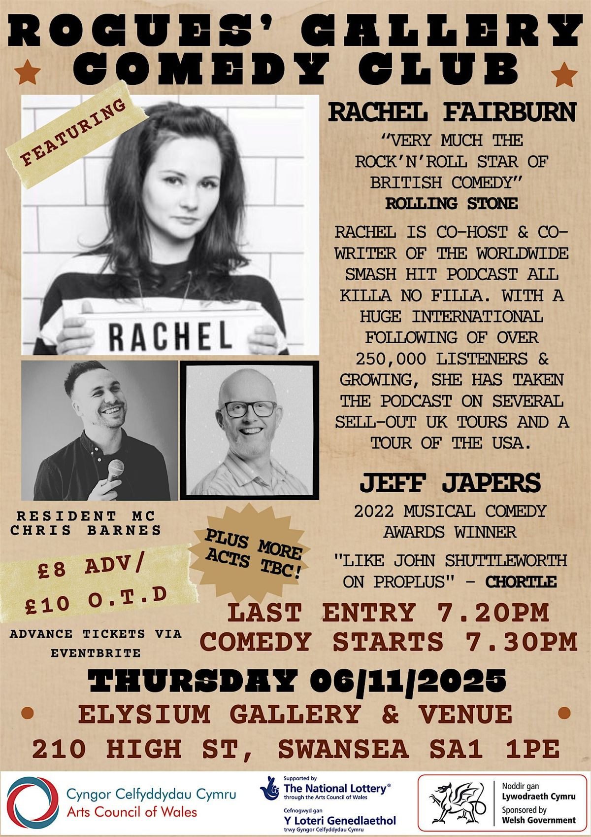 Rogues' Gallery Comedy Club: Rachel Fairburn & Jeff Japers