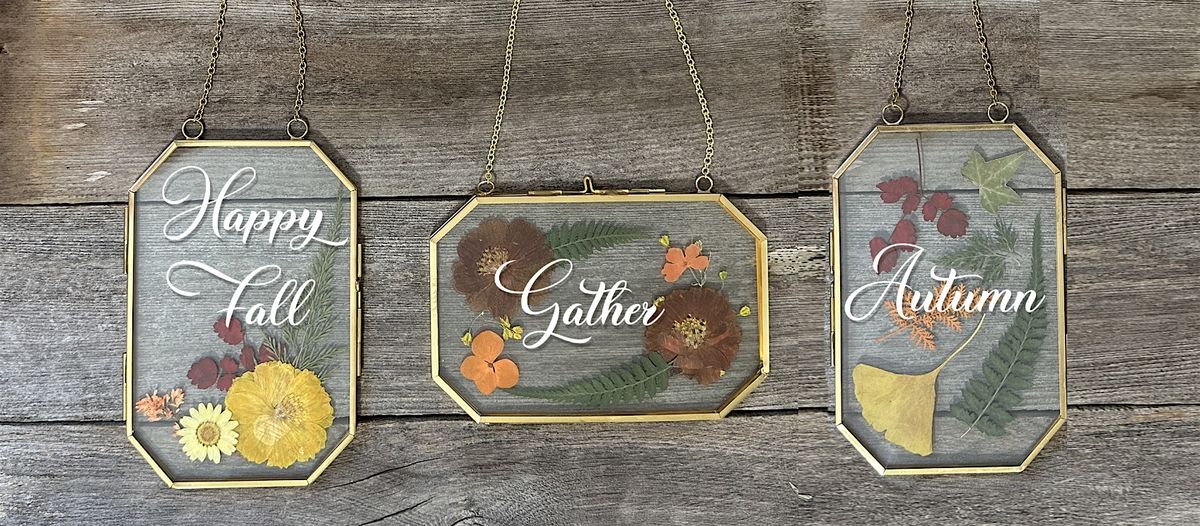 Your Choice of One Pressed Flowers in Hanging Window Frame Art Sip Class