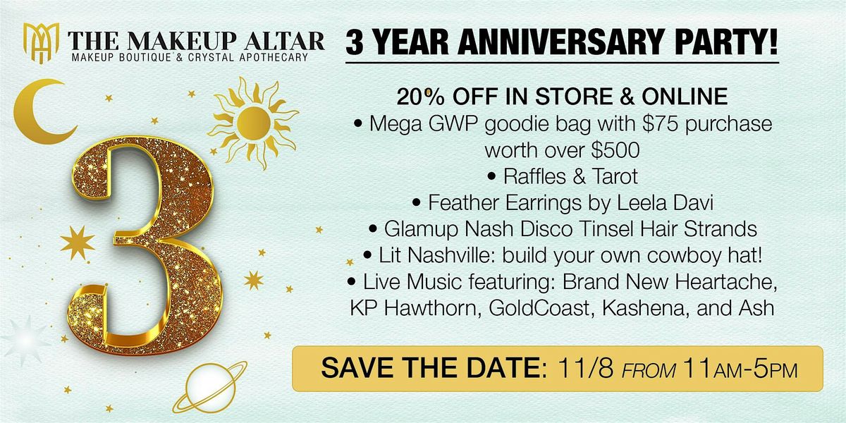 3  YEAR ANNIVERSARY PARTY