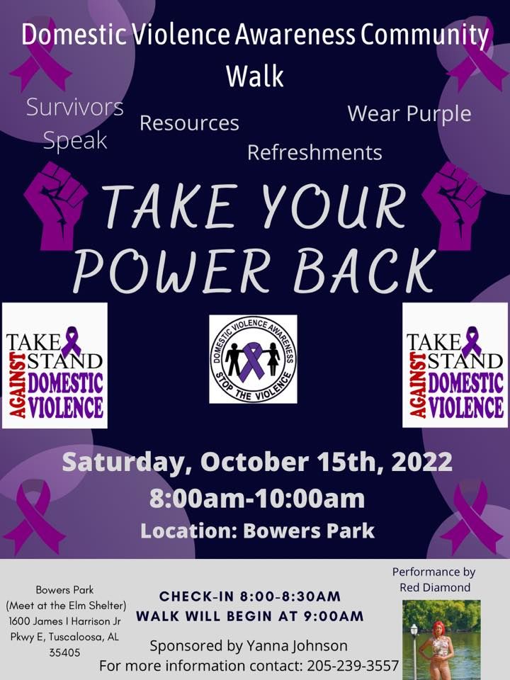 Domestic Violence Awareness Walk- Take Your Power Back | Bowers Park ...