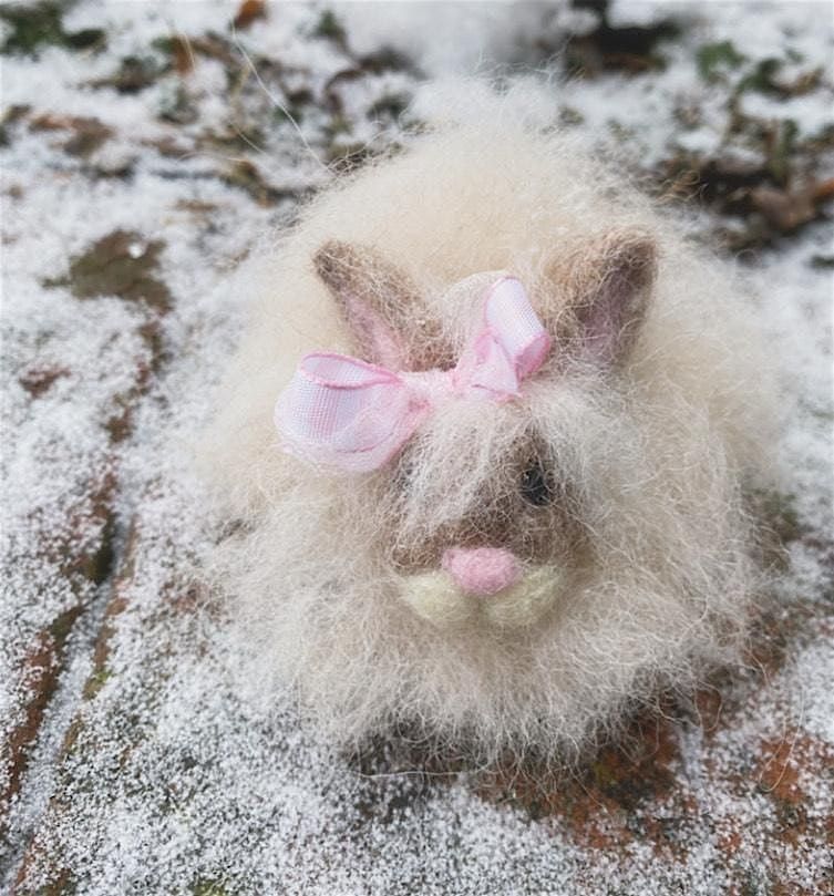 Needle Felted Angora Rabbit