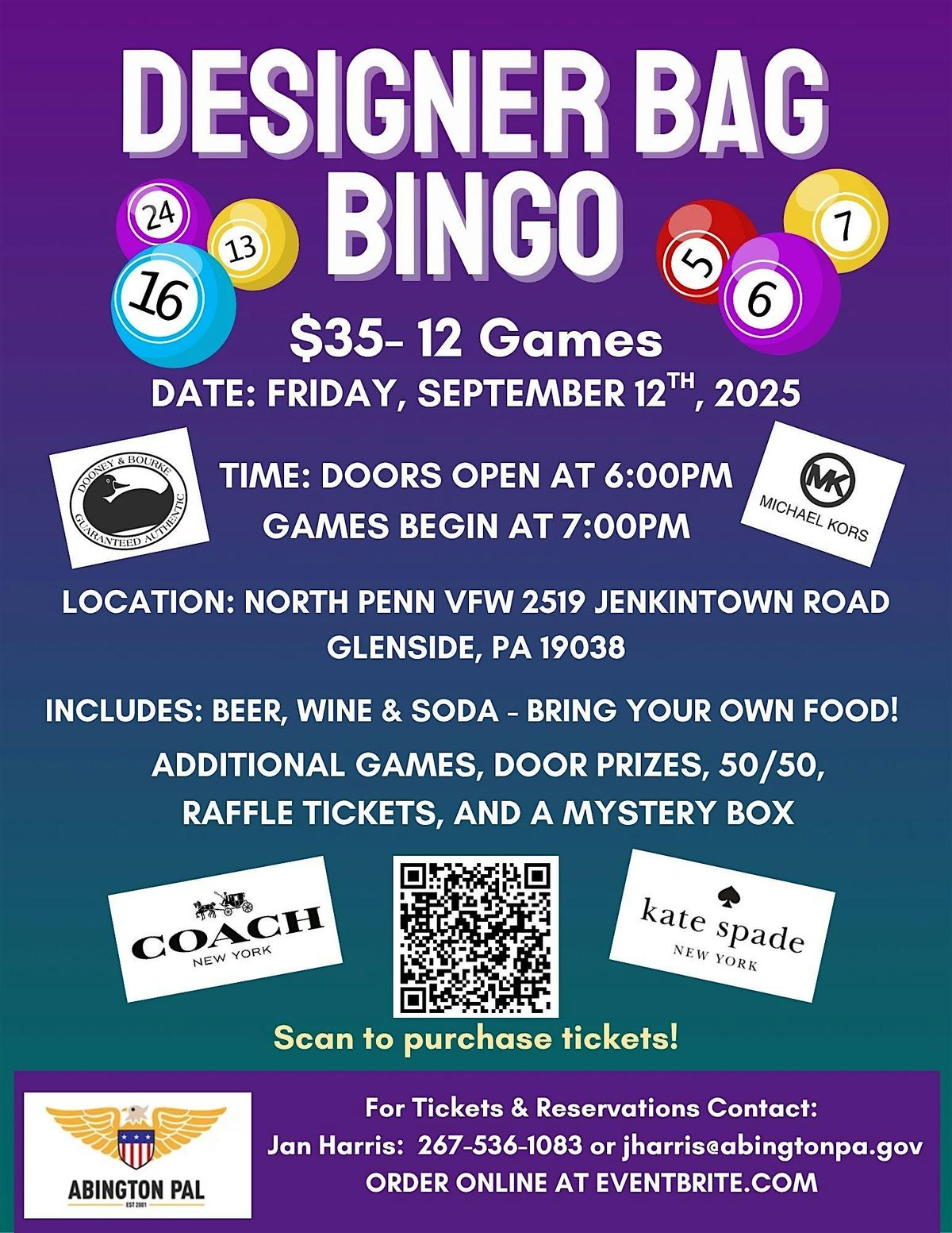 PAL Designer Bag Bingo