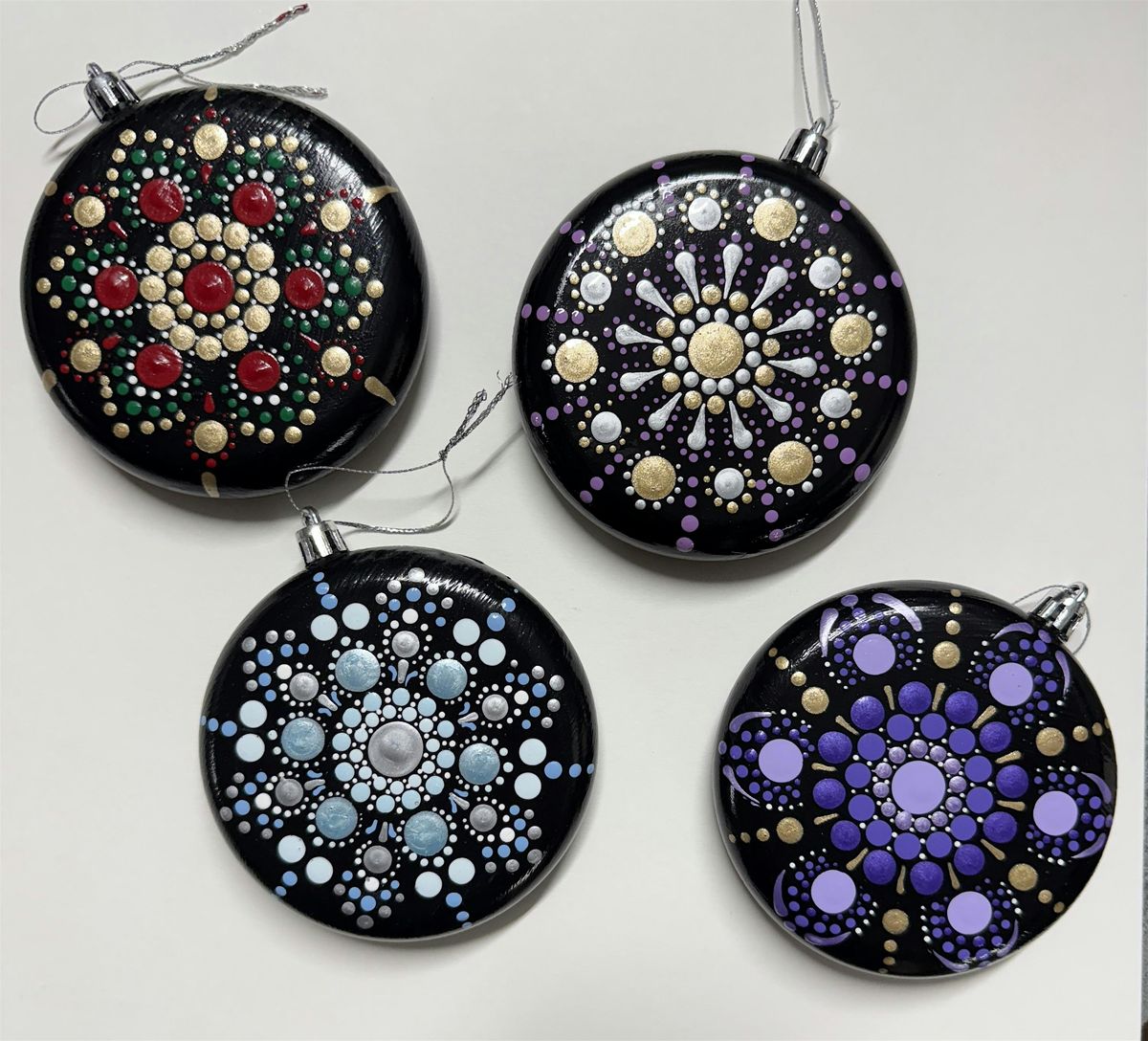 Mandala Christmas Ornaments with Beth Goulet at Moonstone Art Studio