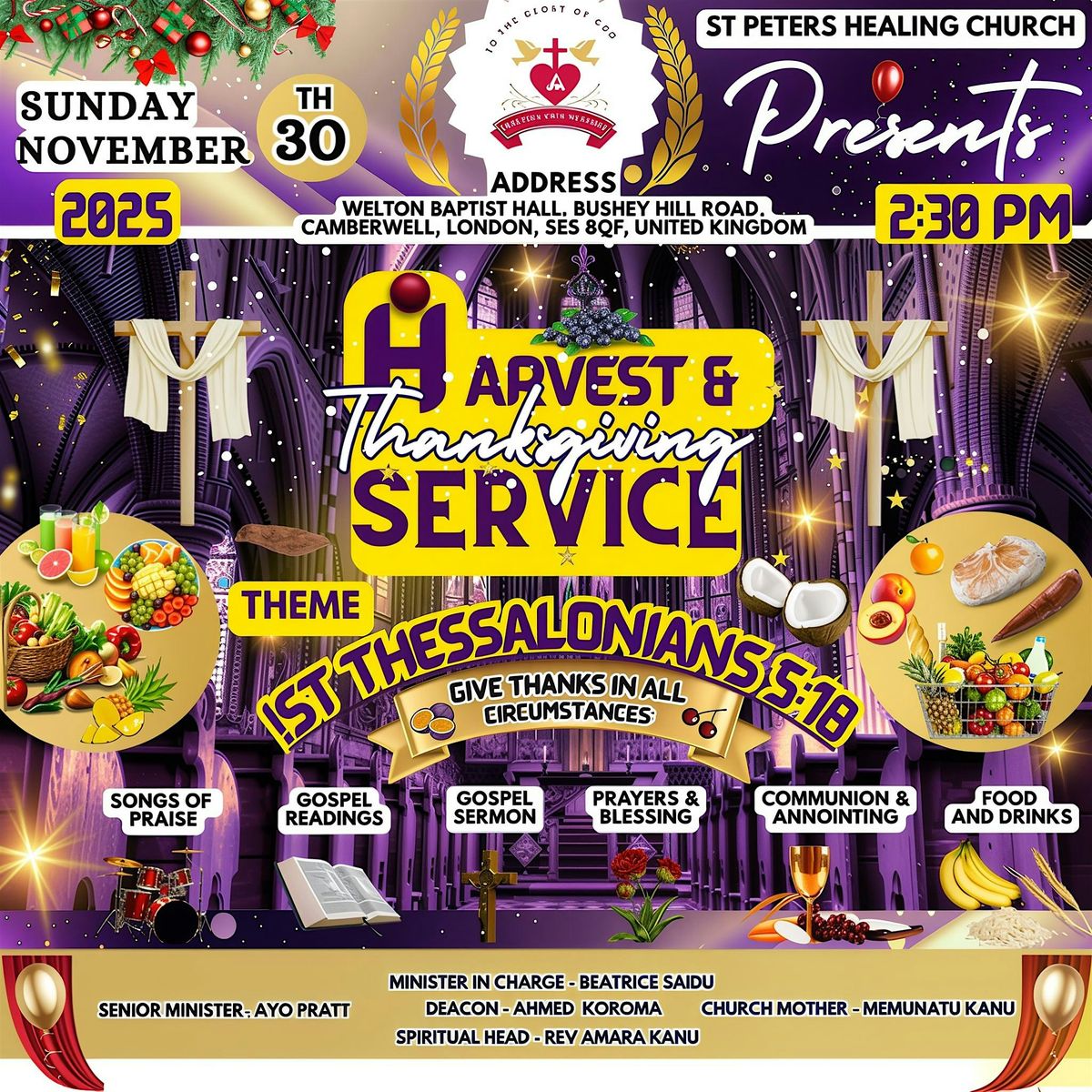 St Peters Healing Church - Havest & Thanksgiving Celebration Service