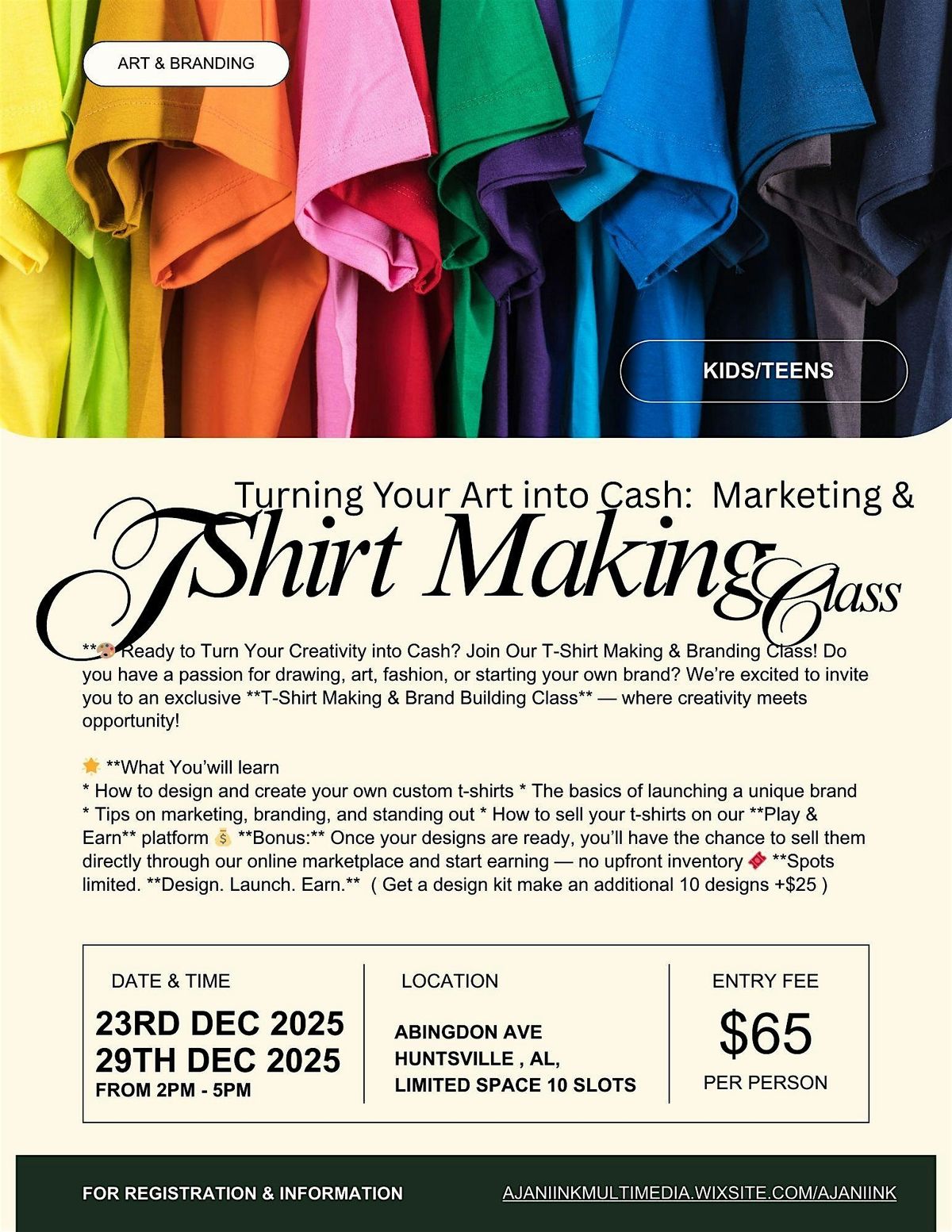 Turning Your Art into Cash: Creative Marketing & T-Shirt Design for Kids &