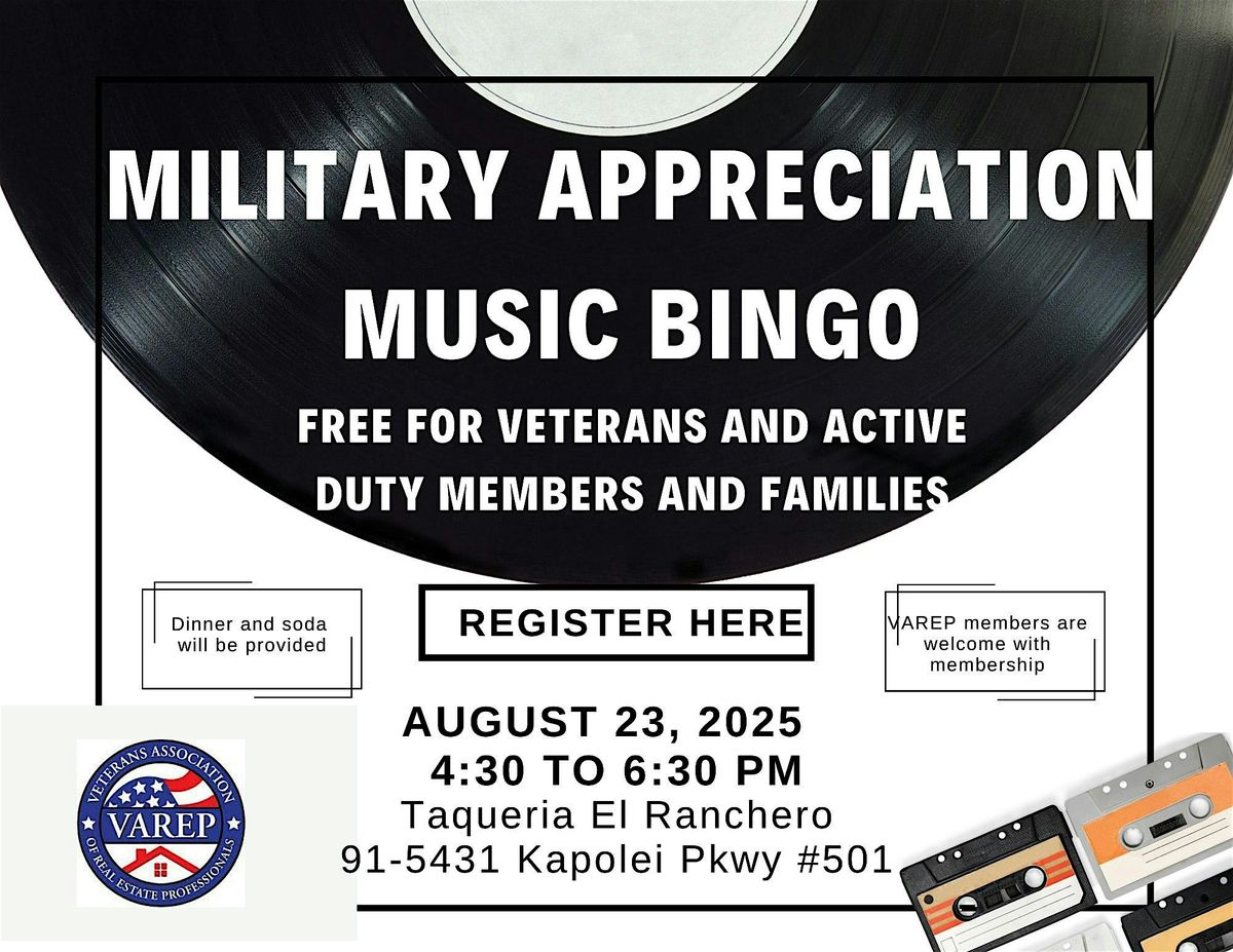 Military Appreciation Music Family Bingo