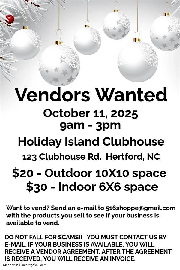 Vendors Wanted for Christmas on the Island Event
