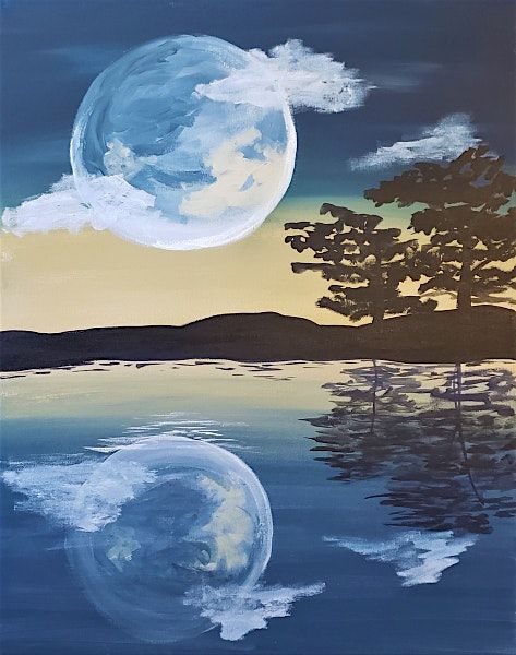Moonlight Reflections paint and sip painting event at CRP Rocklin