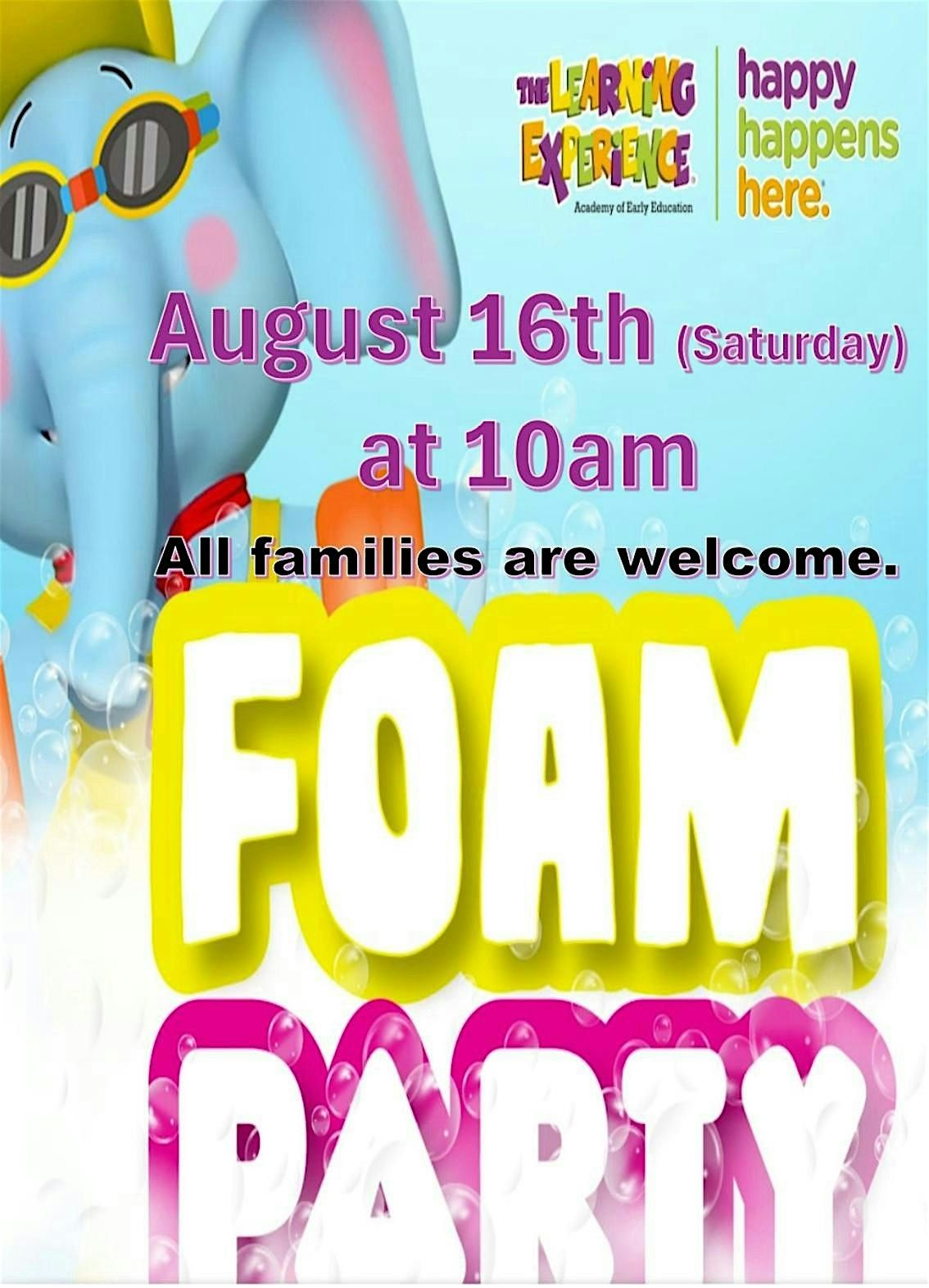 Free Foam Party at The Learning Experience- Oceanside