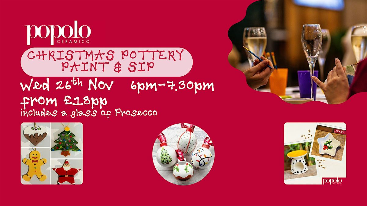 Paint and Sip Christmas Pottery Painting @Coppa Club Brighton