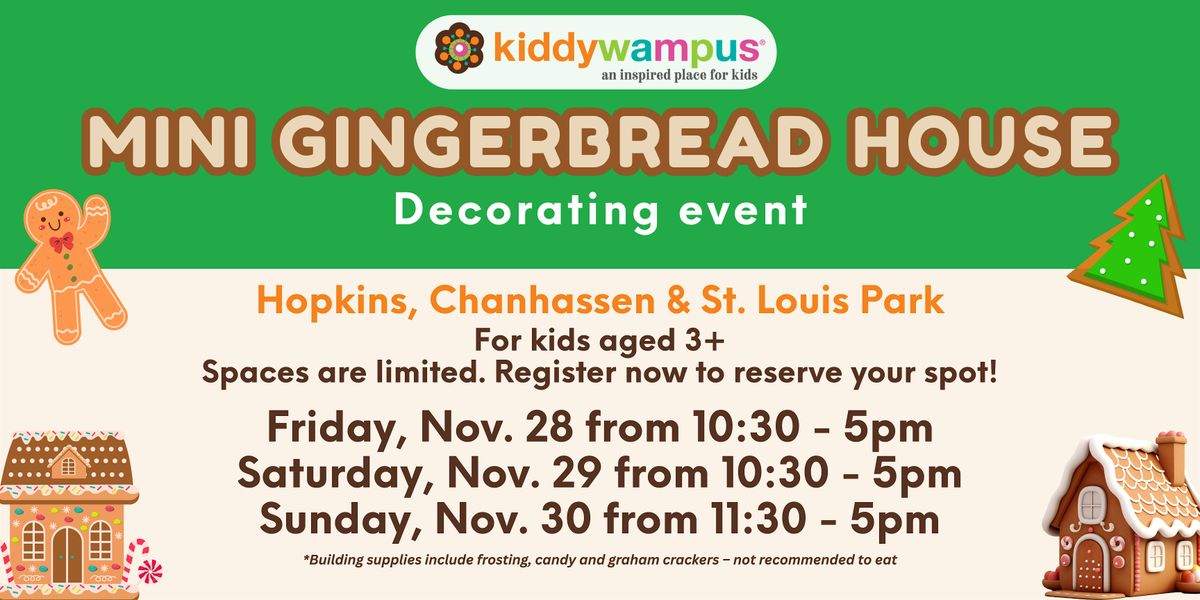Mini Gingerbread House Decorating at kiddywampus! - Chanhassen