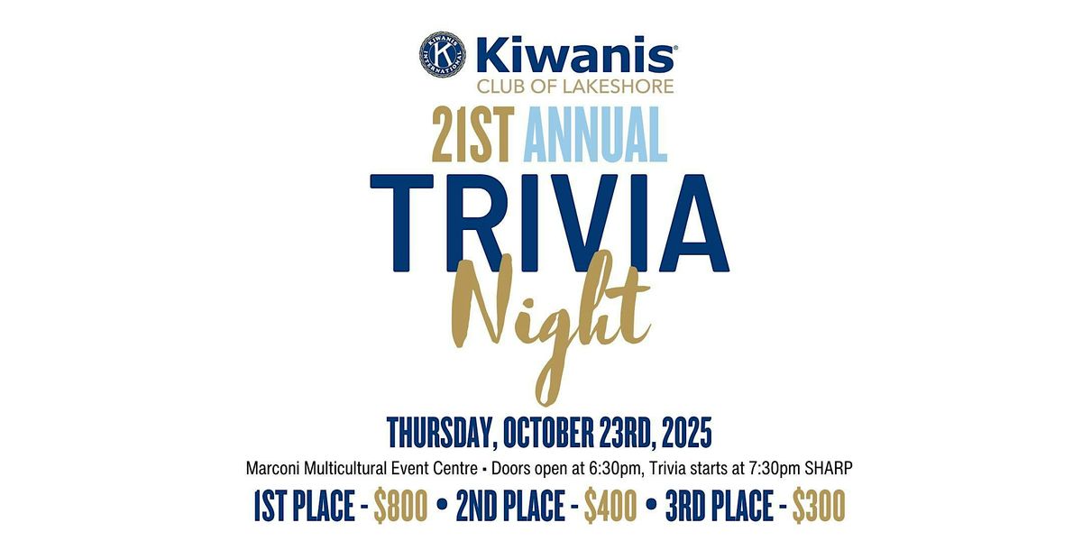 Kiwanis Club of Lakeshore - Trivia Night