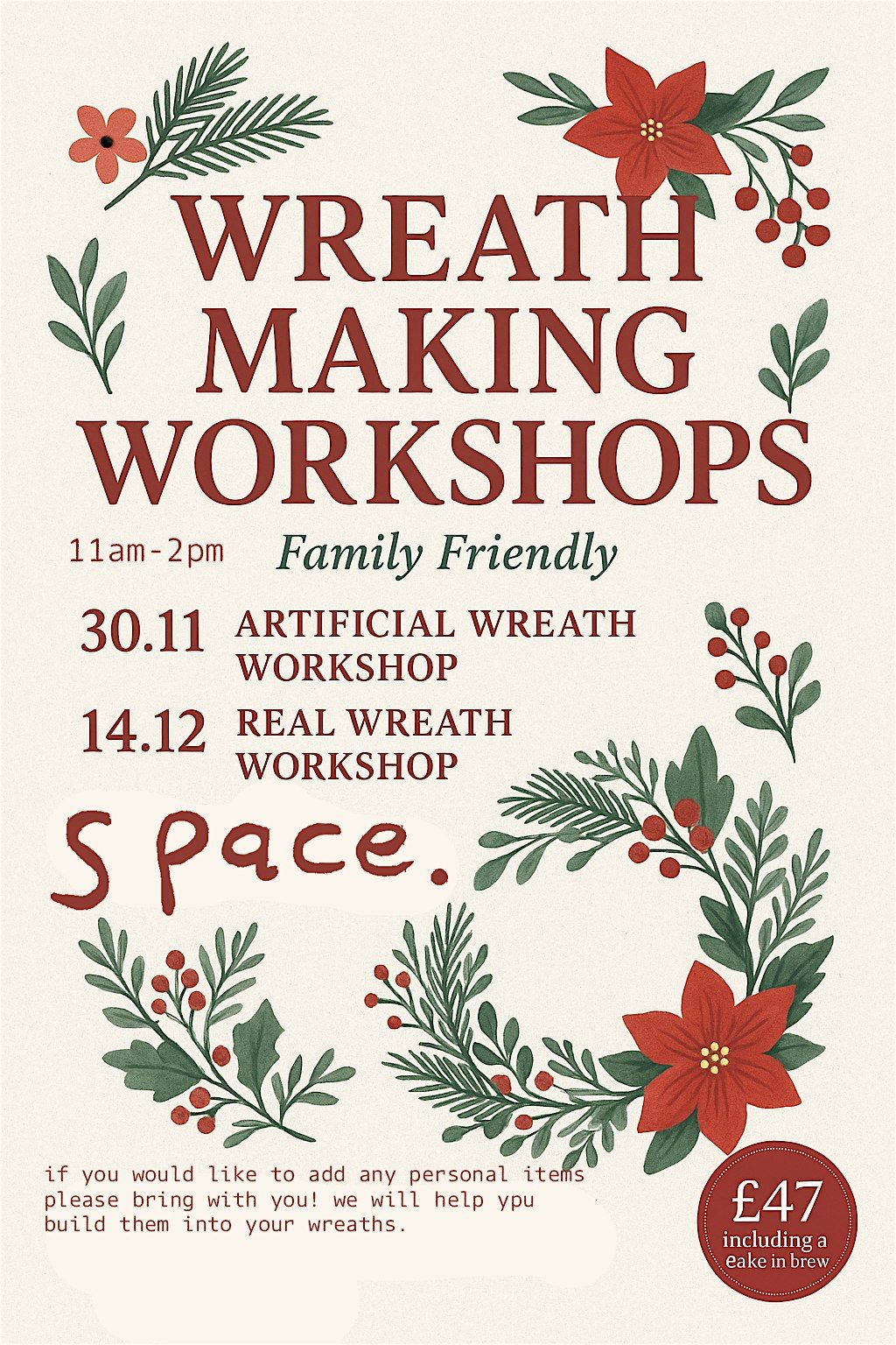 Real wreath making workshop.