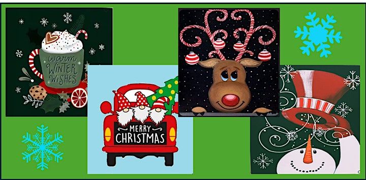 PAINT AND SIP AT AVIATOR BREW HUB Christmas Canvas Painting