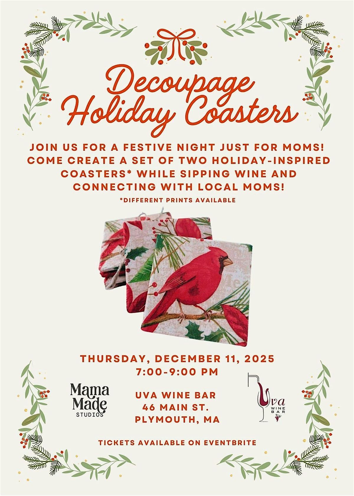 Decoupage Holiday Coasters!