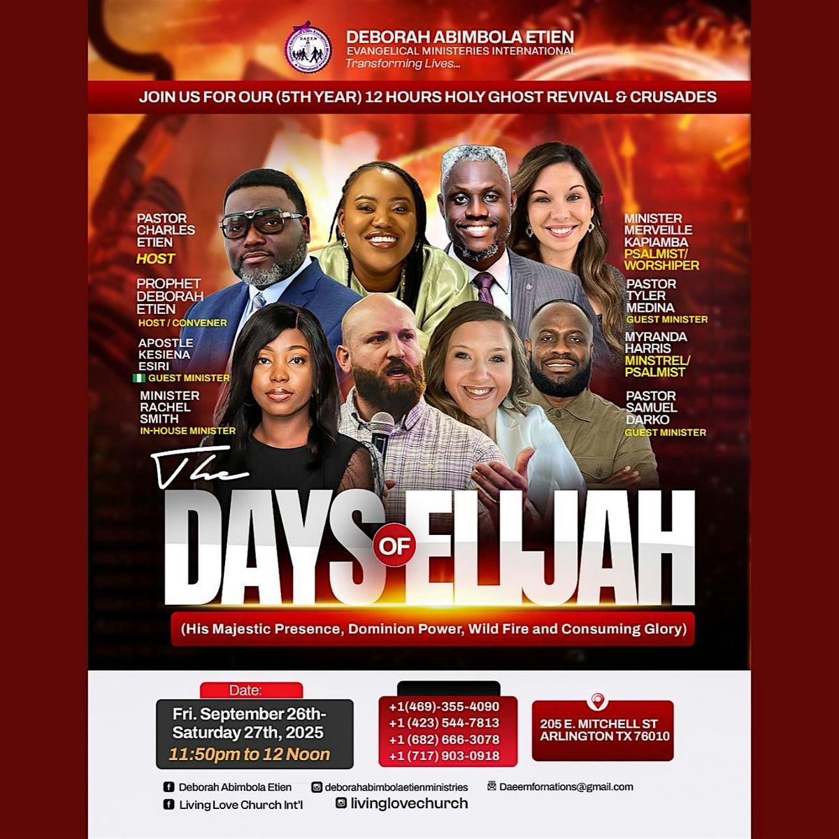 12 HOURS HOLY GHOST REVIVAL & CRUSADES "THE DAYS OF ELIJAH"