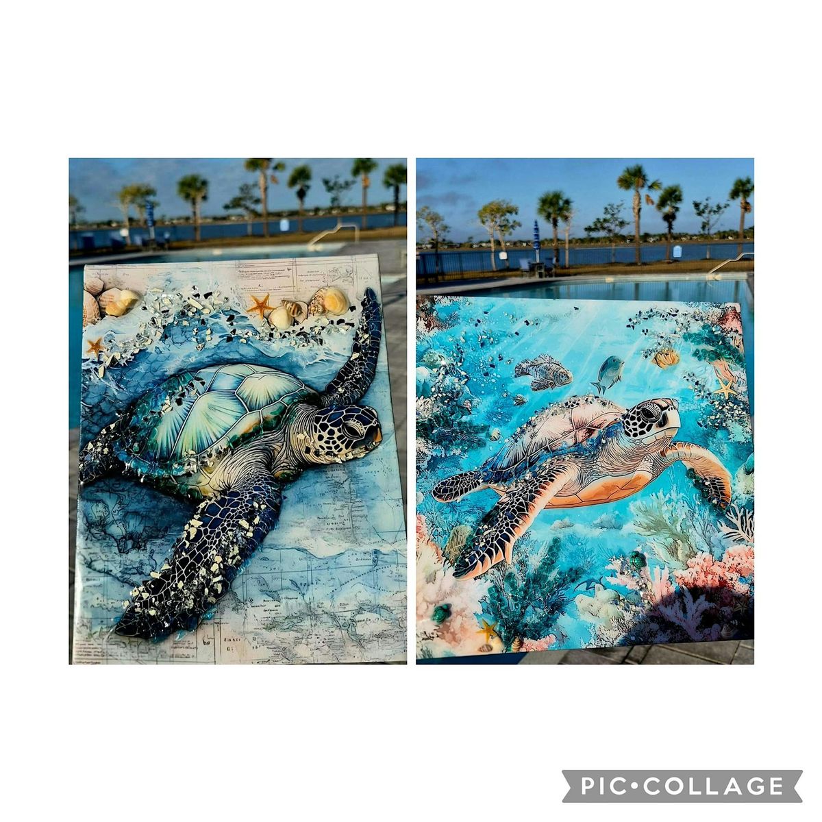 3D Canvas with Crushed Glass & Resin Plus a Milkshake!