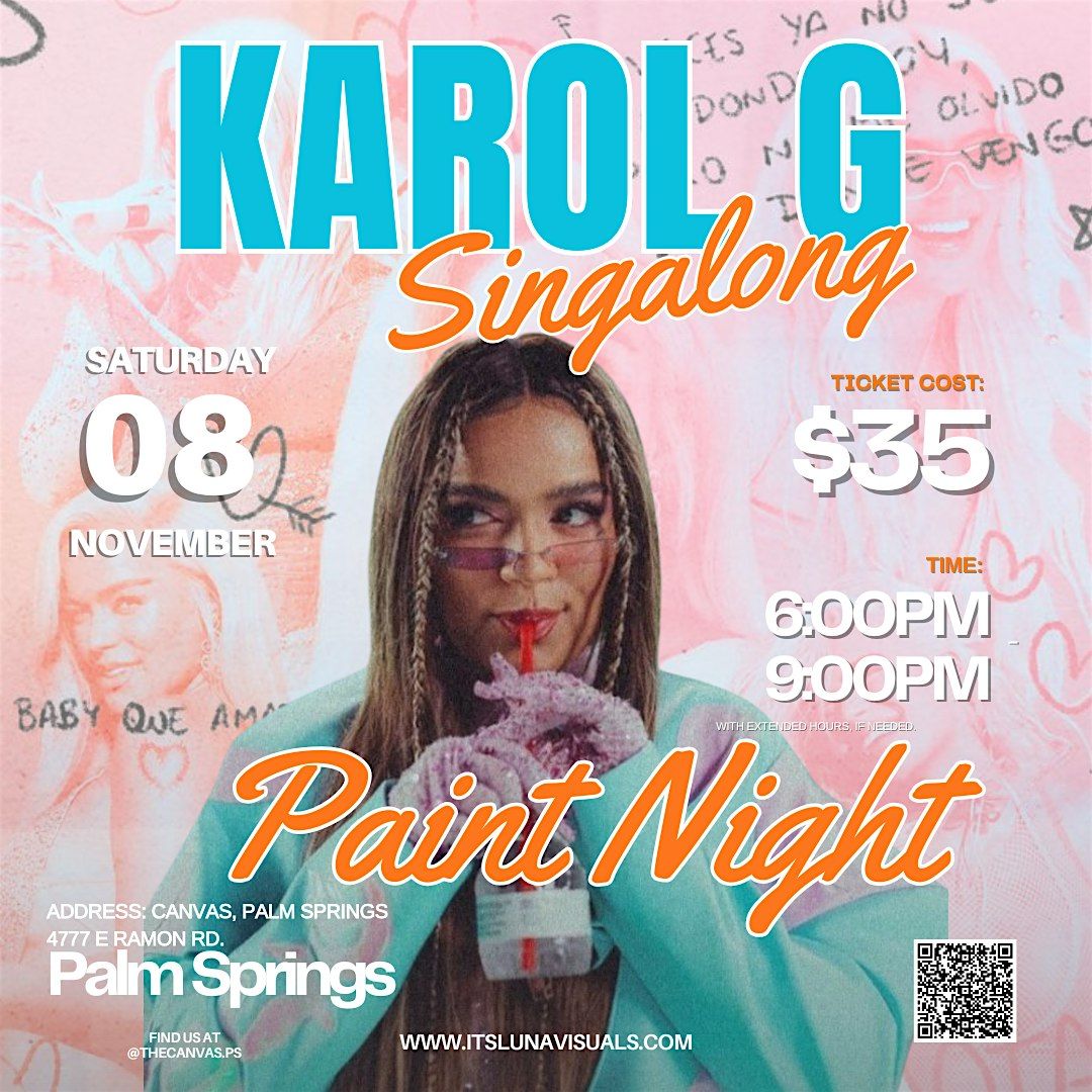 Karol G Singalong Paint Night - Canvas Palm Springs
