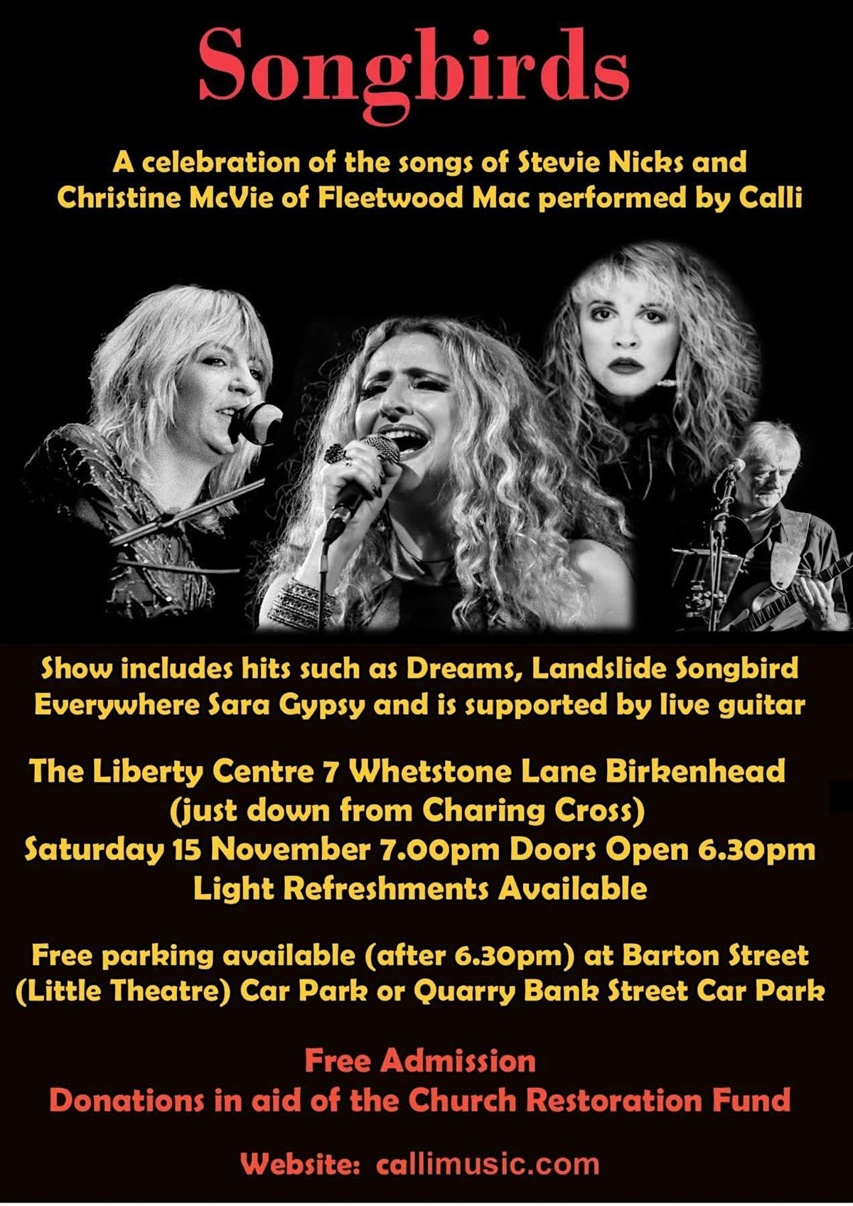 Songbirds Fleetwood Mac tribute night performed by Calli