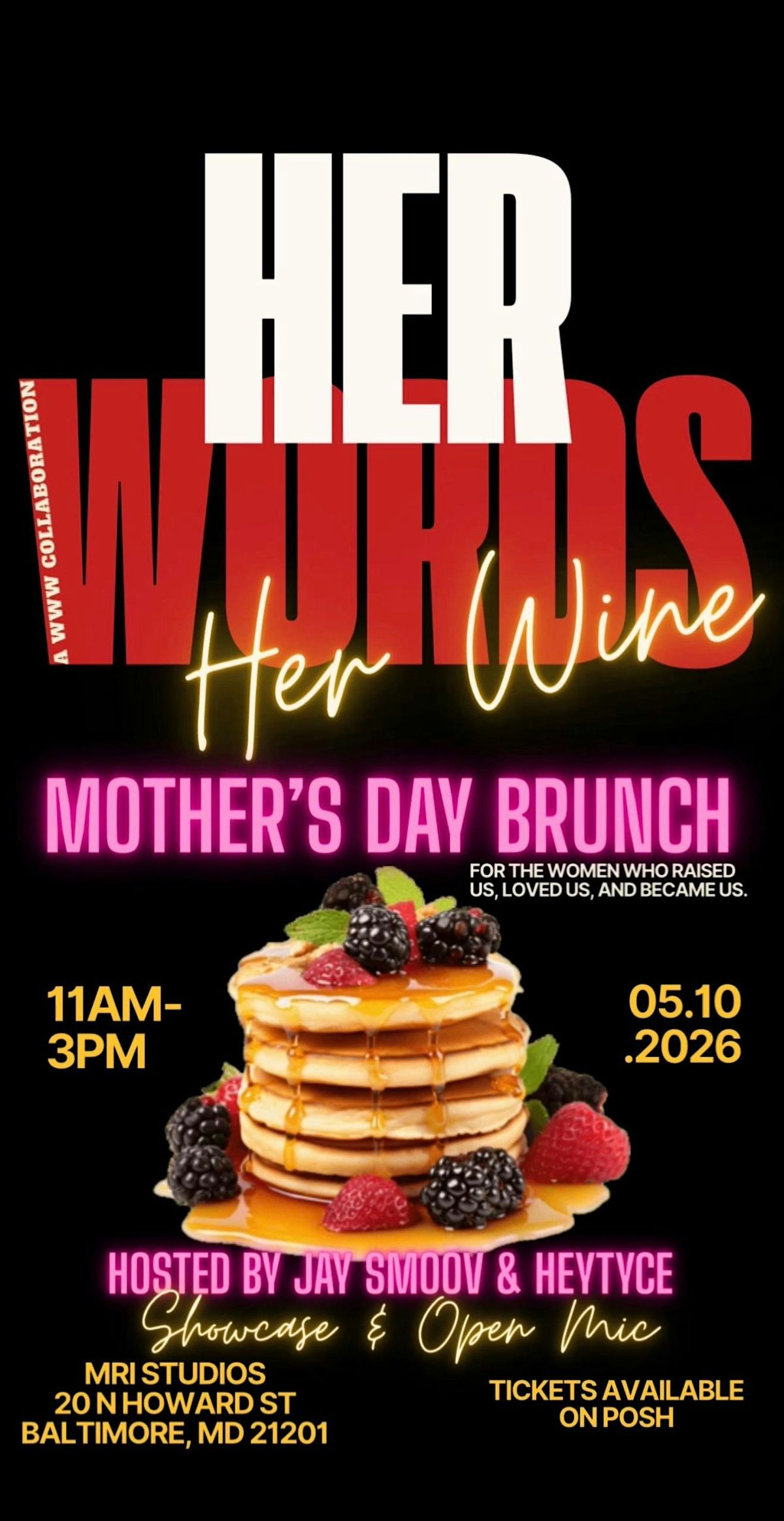 Her Words, Her Wine: Mother\u2019s Day Brunch Experience