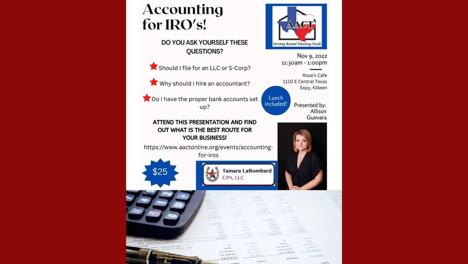 Accounting for IRO's Lunch & Learn