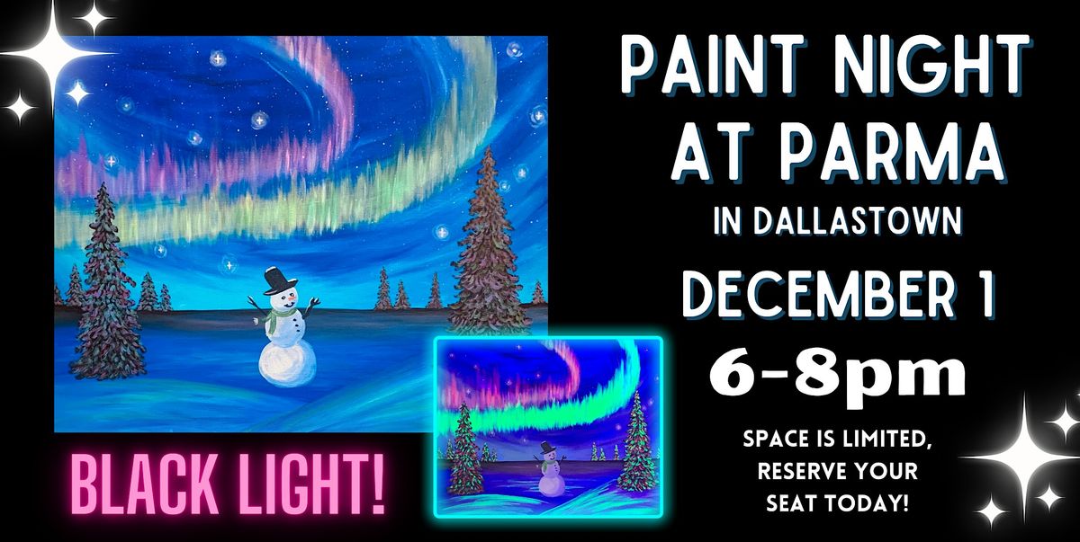Black Light Winter Scene Paint Night