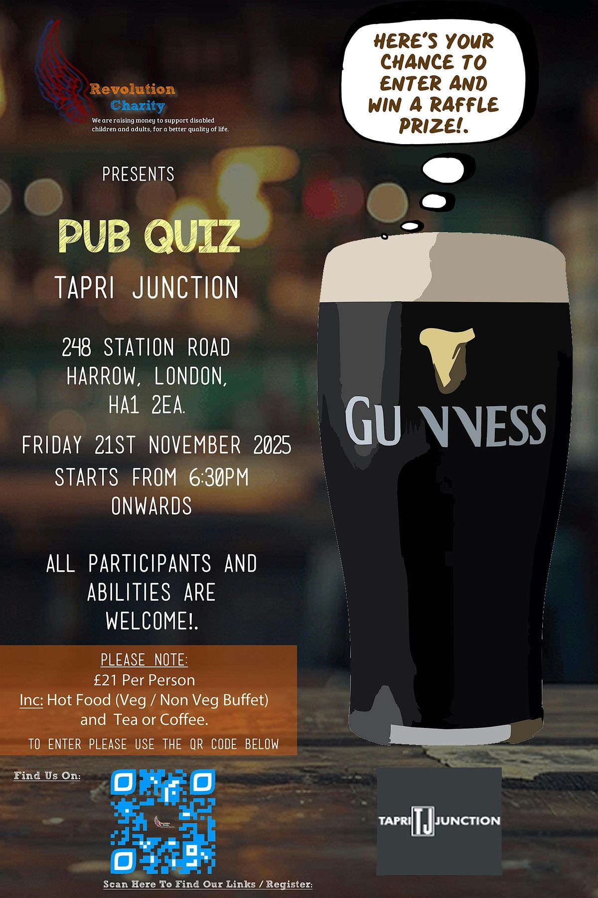 Pub Quiz With The Revolution Charity