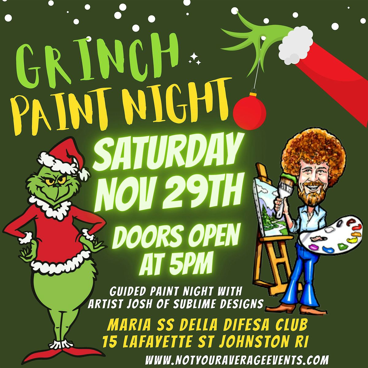 Grinch Paint Night in Johnston RI