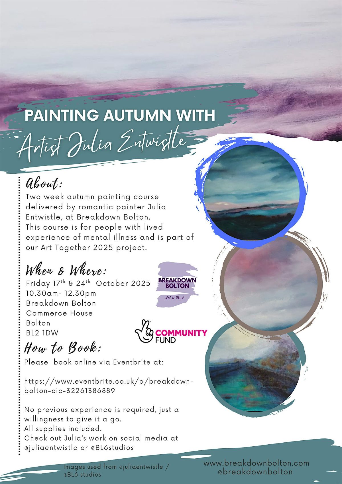 PAINTING AUTUMN: 2 WEEK COURSE WITH GUEST ARTIST JULIA ENTWISTLE