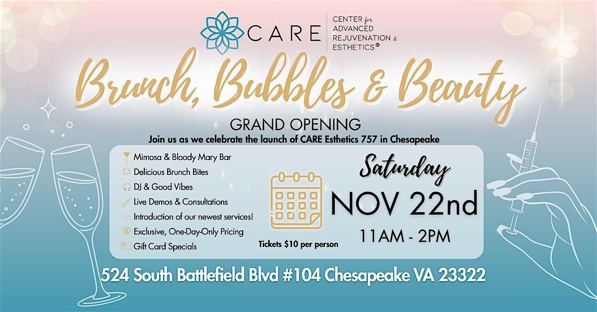 Brunch, Bubbles, & Beauty: CARE esthetics 757 GRAND OPENING