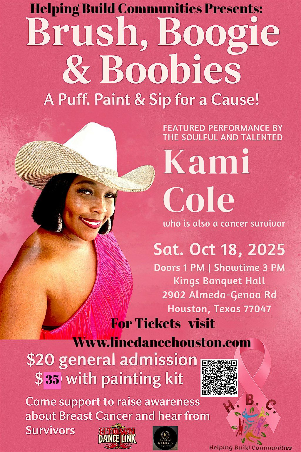 Brush, Boogie & Boobies:A Breast Cancer Awareness Sip & Paint ft. KAMI COLE