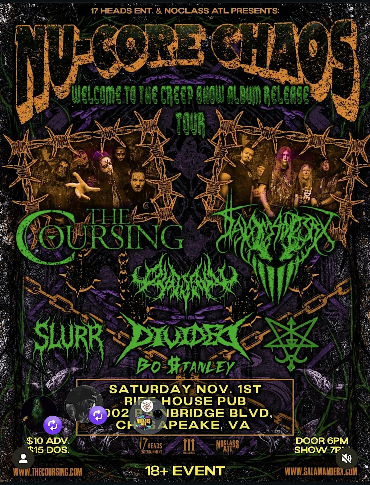 NU-CORE CHAOS TOUR: The Coursing & $alamander X + Special Guest