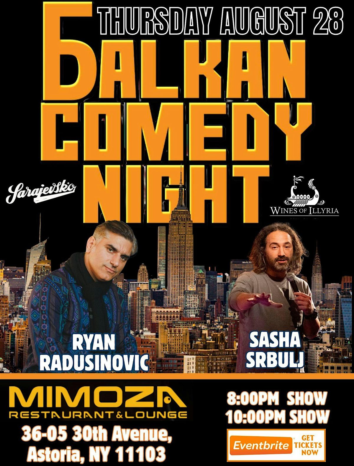 Balkan Comedy Night at Mimoza 8:00pm show