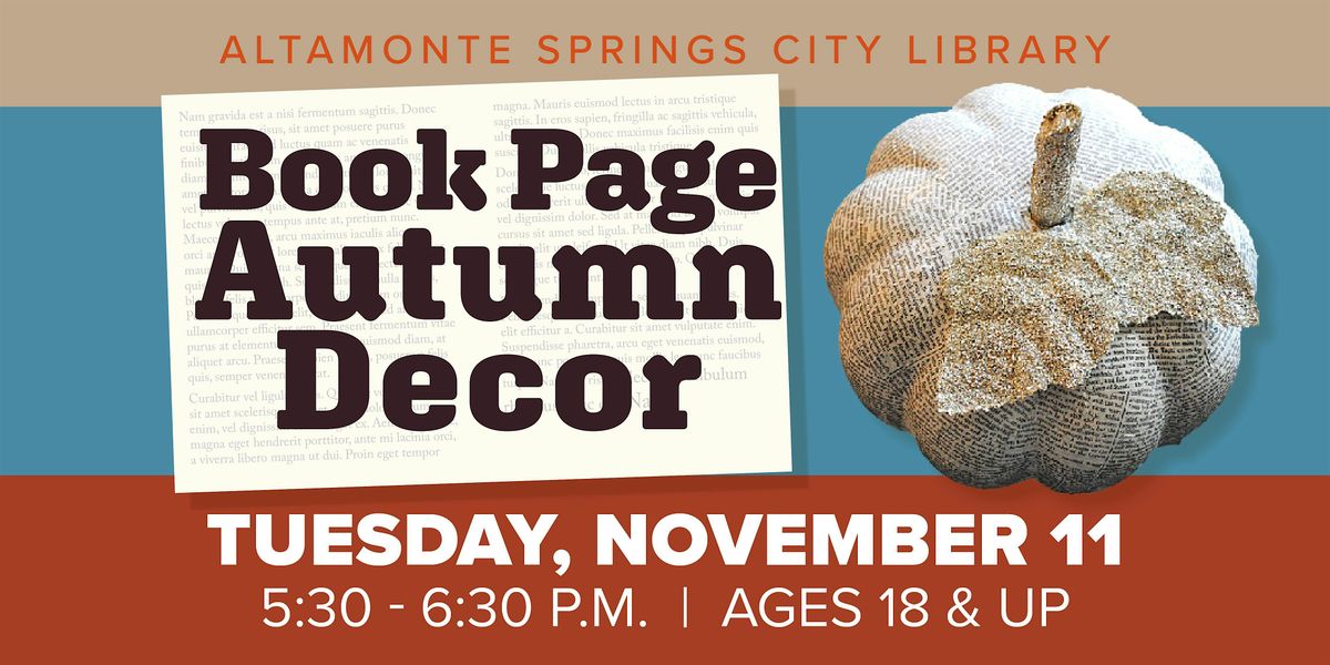 Book Page Autumn Decor