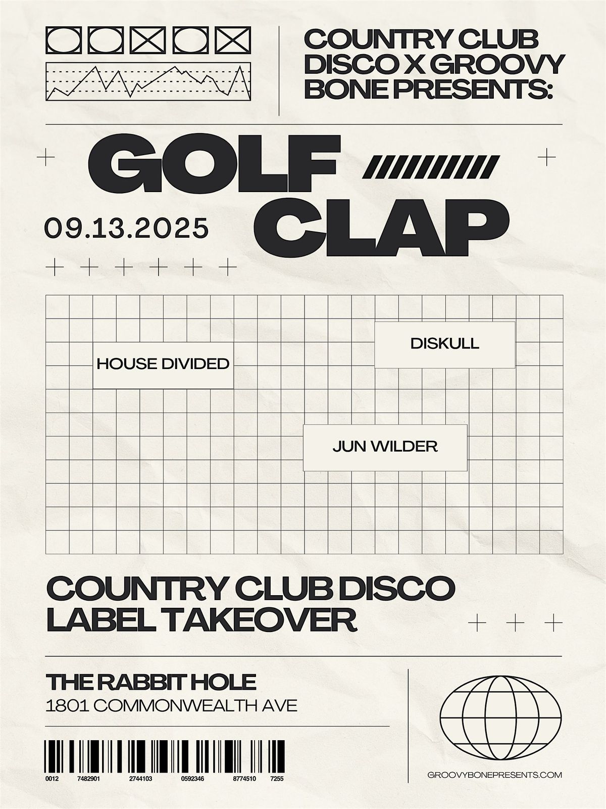 COUNTRY CLUB DISCO X GROOVY BONE PRESENTS: GOLF CLAP