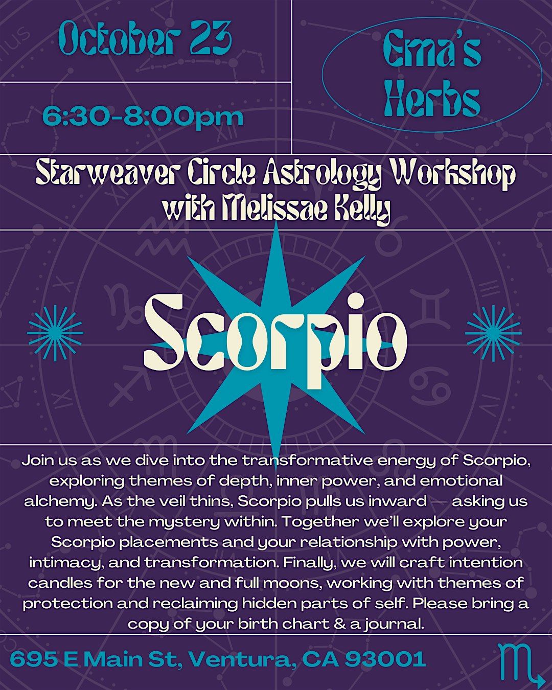 Starweaver Circle Astrology Workshop: Scorpio with Melissae Kelly