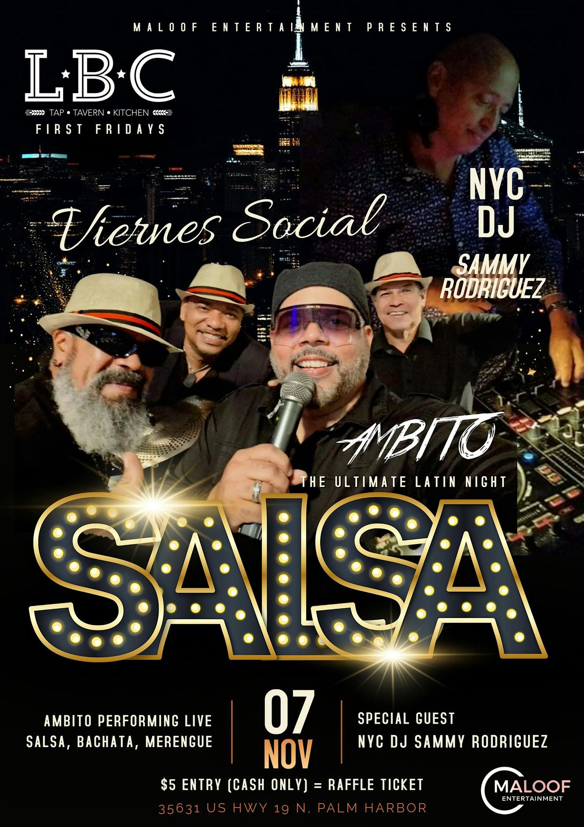 First Fridays Latin Night: $5 Raffle Entry & New Menu at LBC!